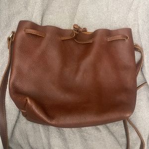 Portland leather goods large nutmeg bucket crossbody bag